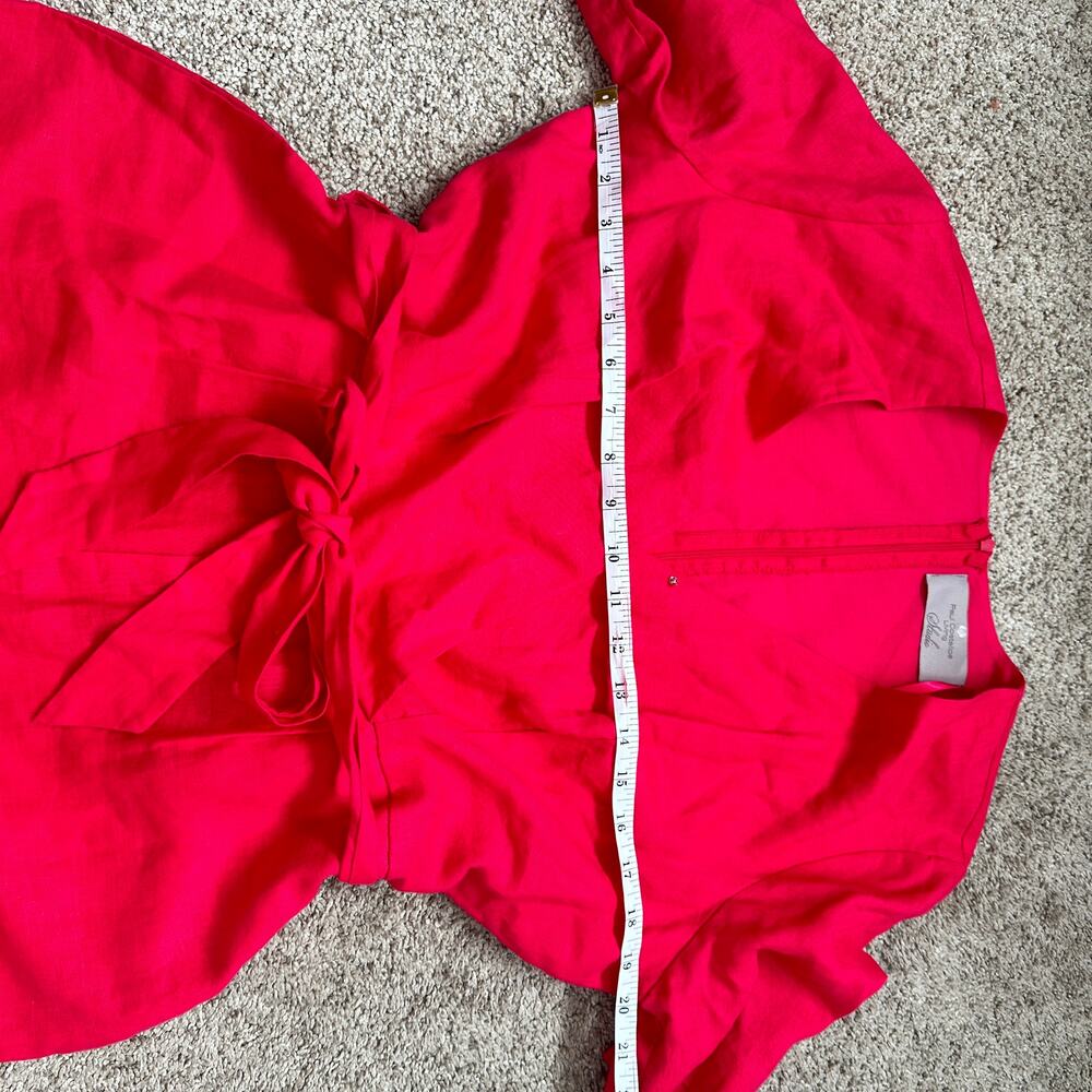 Sz 8 Hot Pink Linen Jumpsuit with Pockets Paul Costelloe Living Studio - Picture 13 of 15